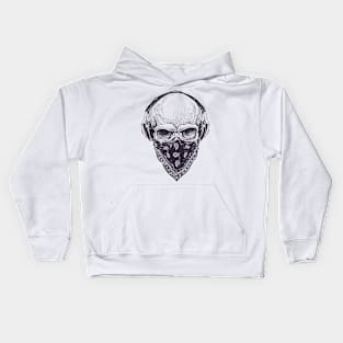 Skull in Headphones Kids Hoodie